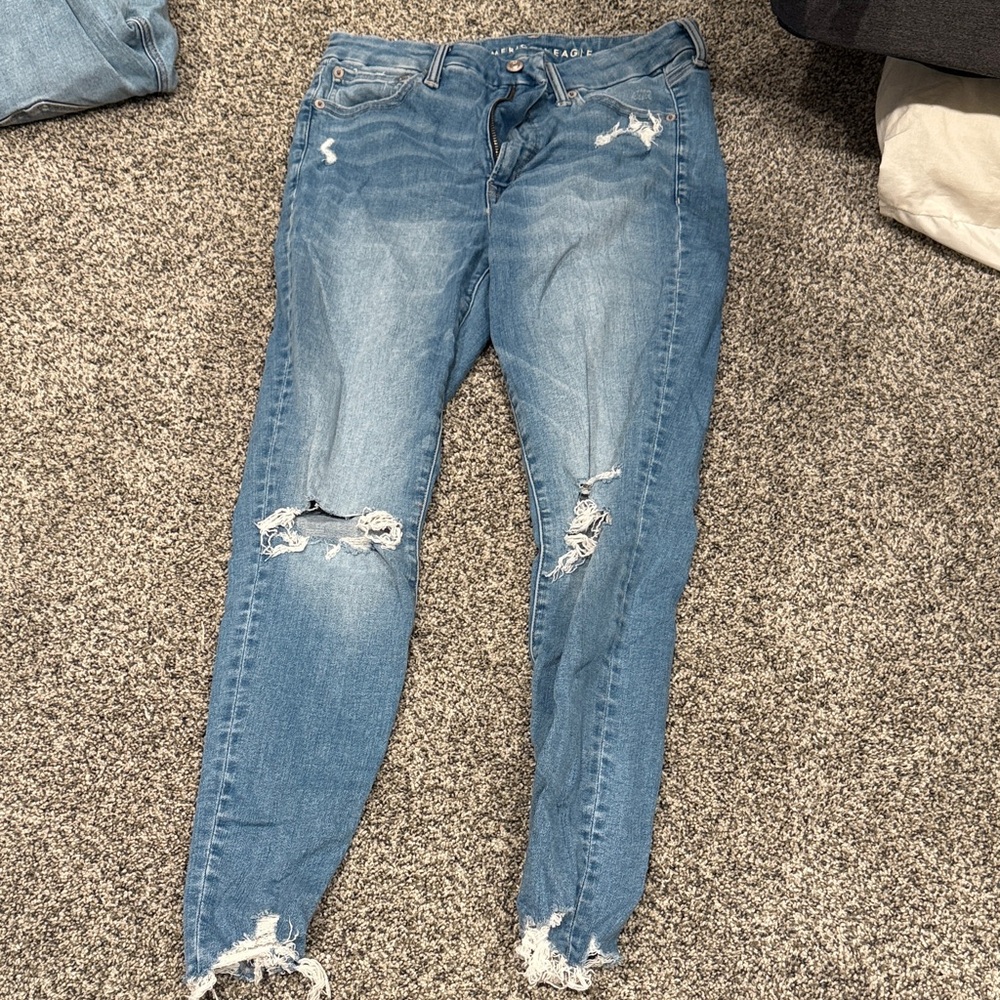 American Eagle Outfitters Ripped Blue Women's Jeggings